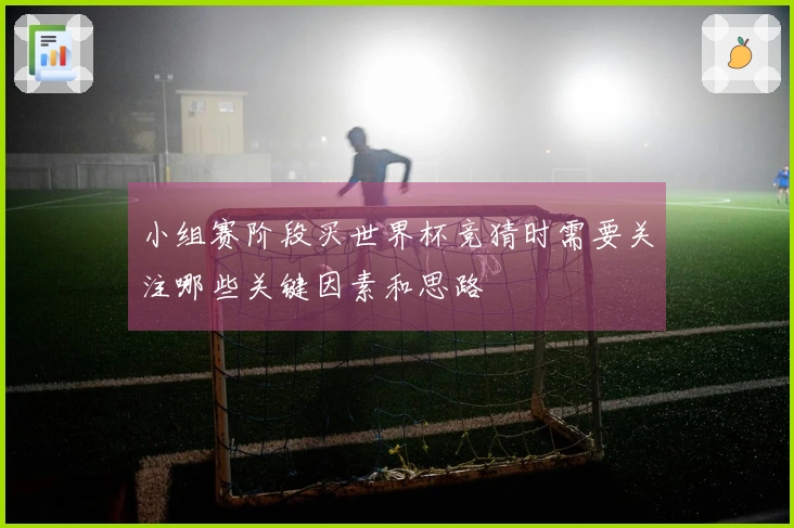 小组赛阶段买世界杯竞猜时需要关注哪些关键因素和思路